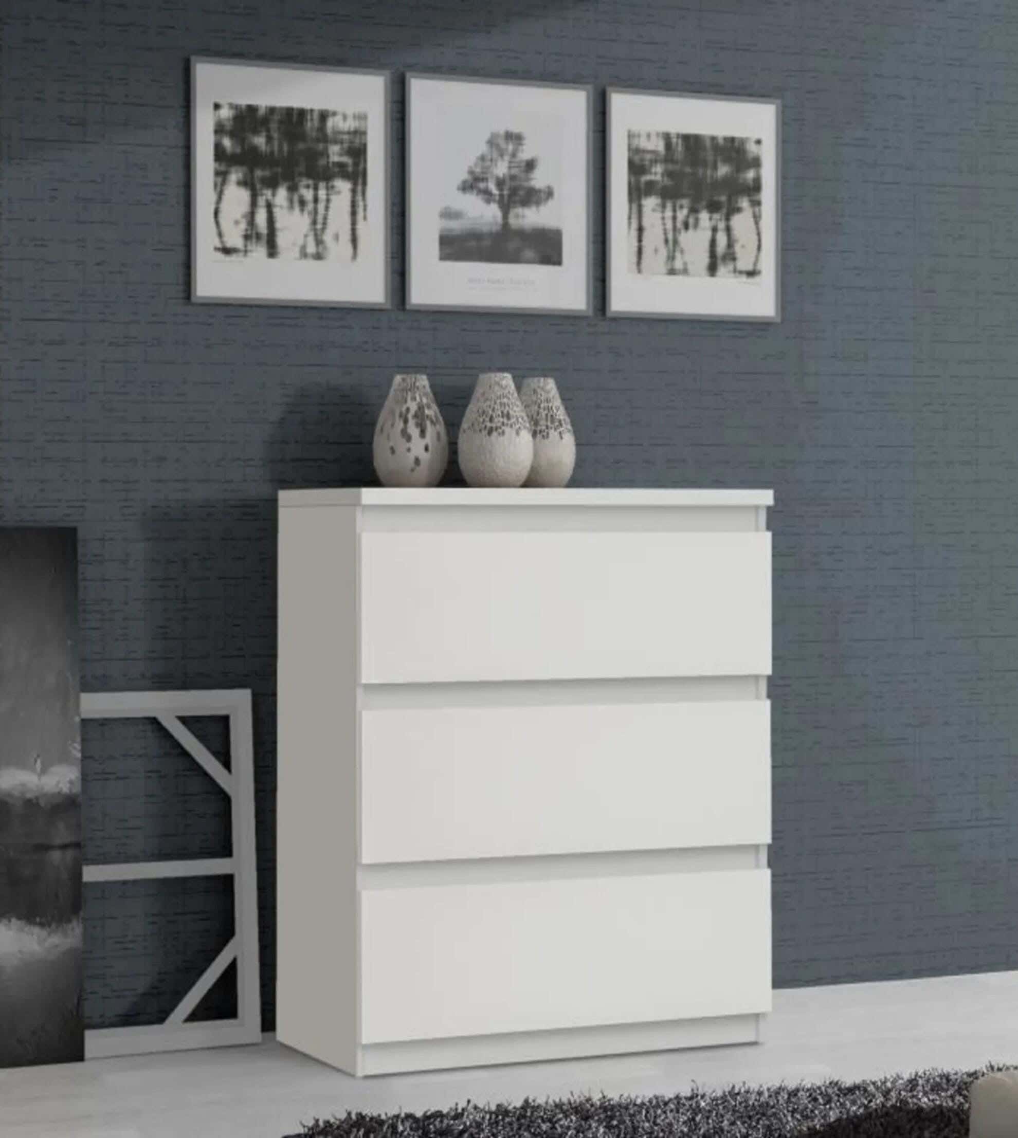 Modern Drawer Unit, 70x60x42 cm - White