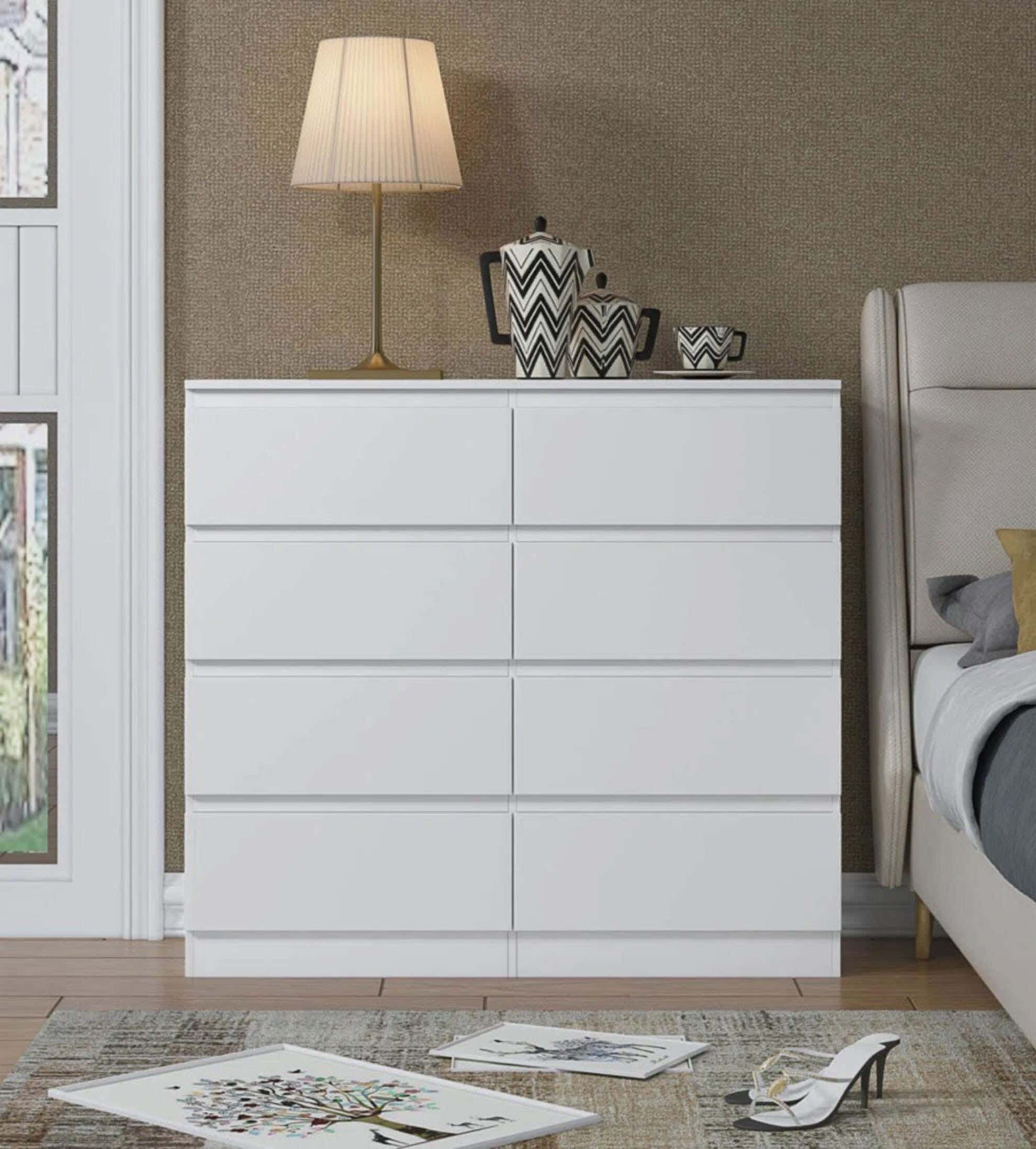Modern Drawer Unit, 90x98x42 cm - White