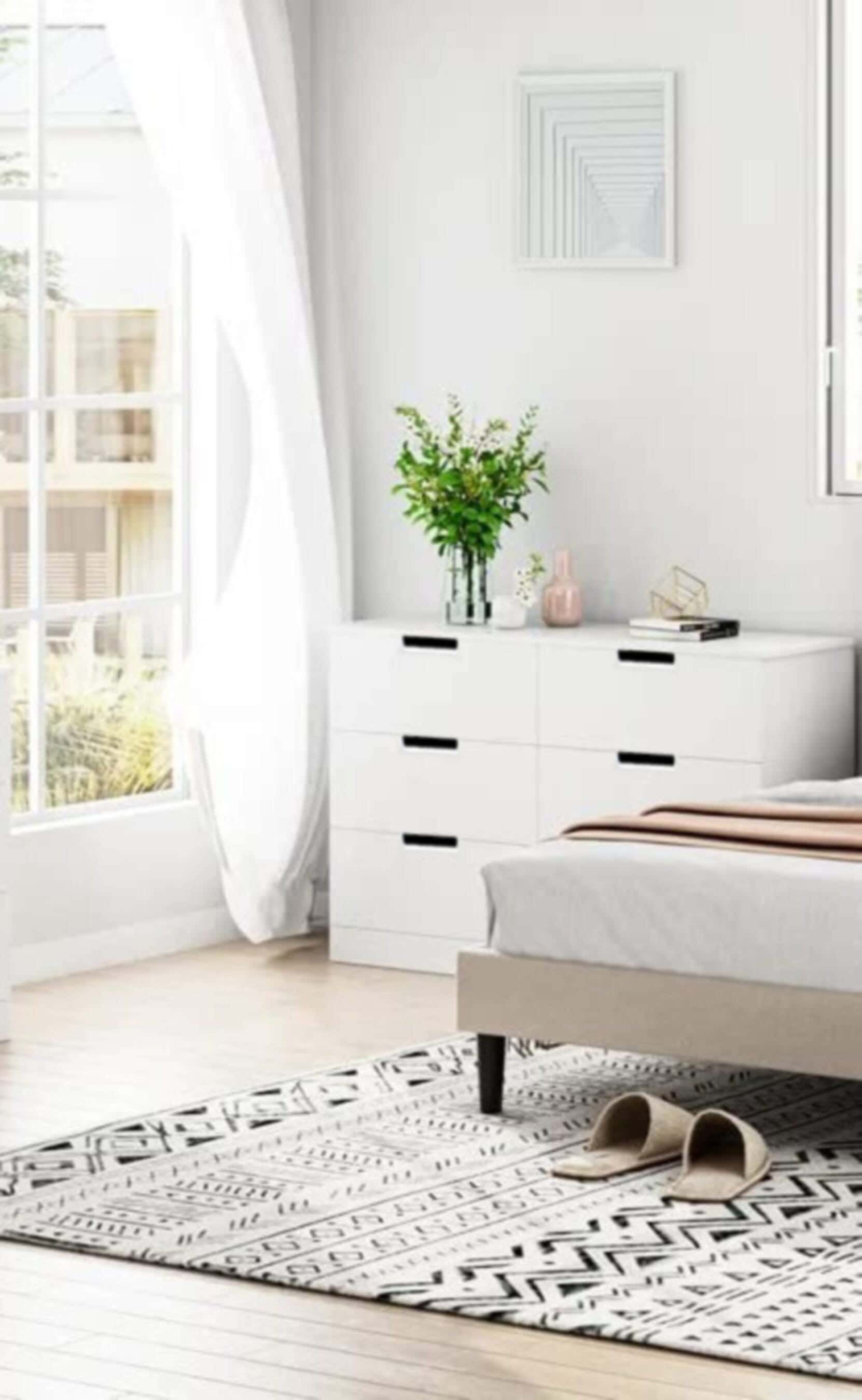 Modern Drawer Unit, 70x101x42 cm - White