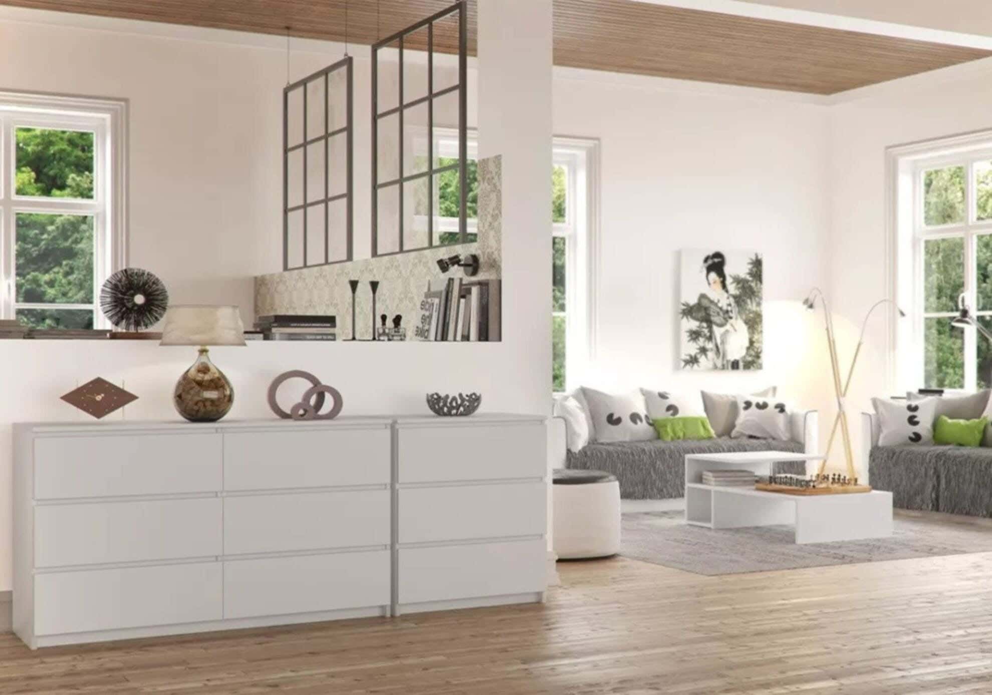Modern Drawer Unit, 70x60x42 cm - White