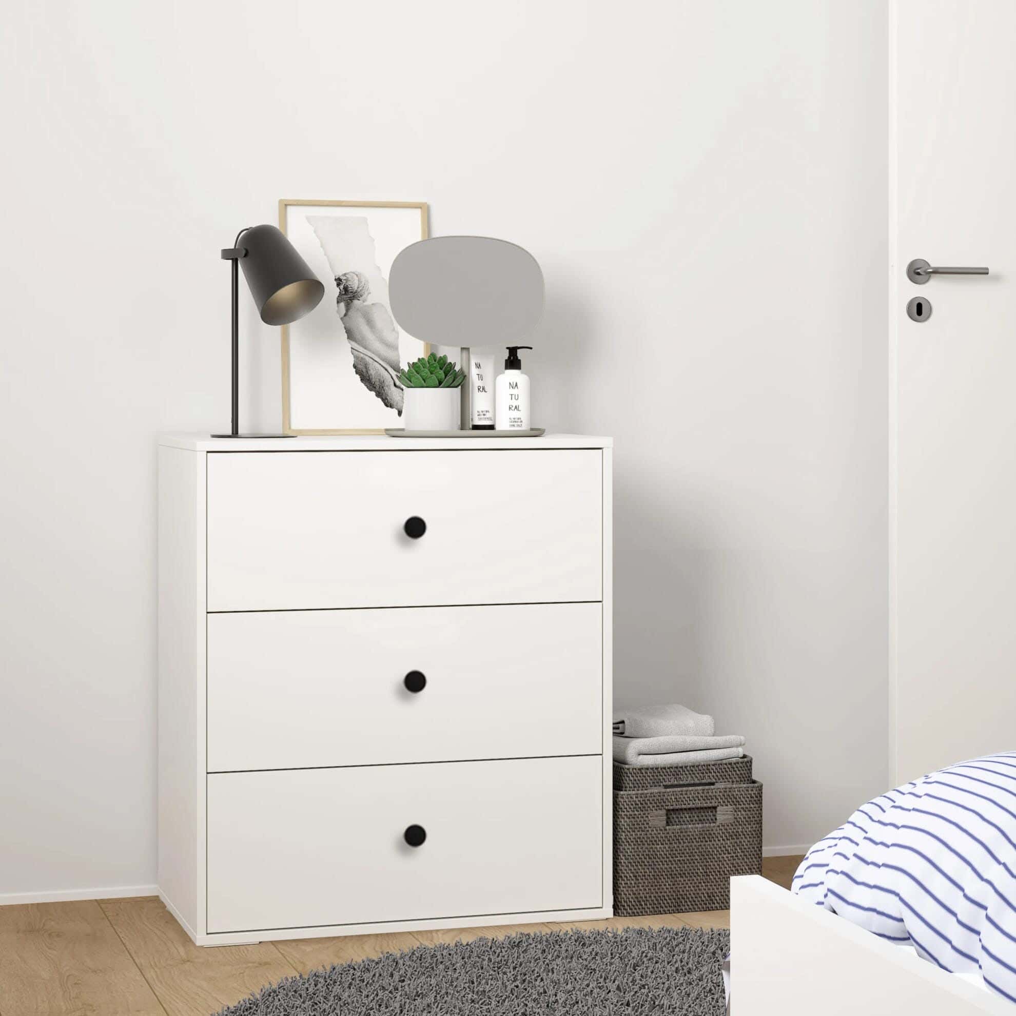 Modern Drawer Unit, 78x70x40 cm - White