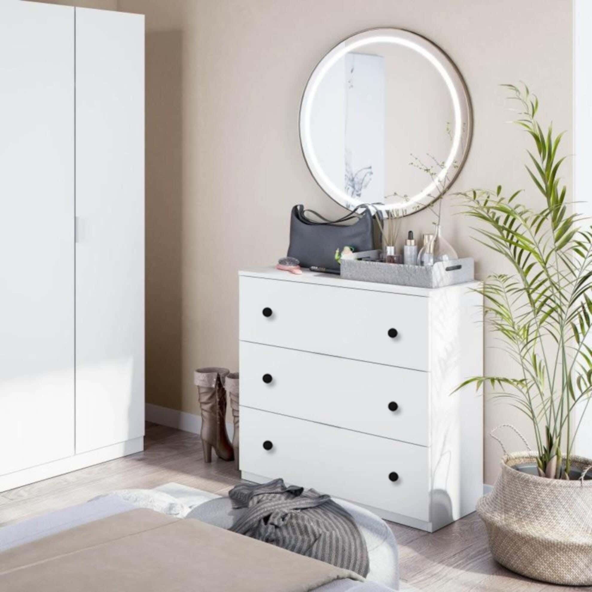 Modern Drawer Unit, 70x70x42 cm - White