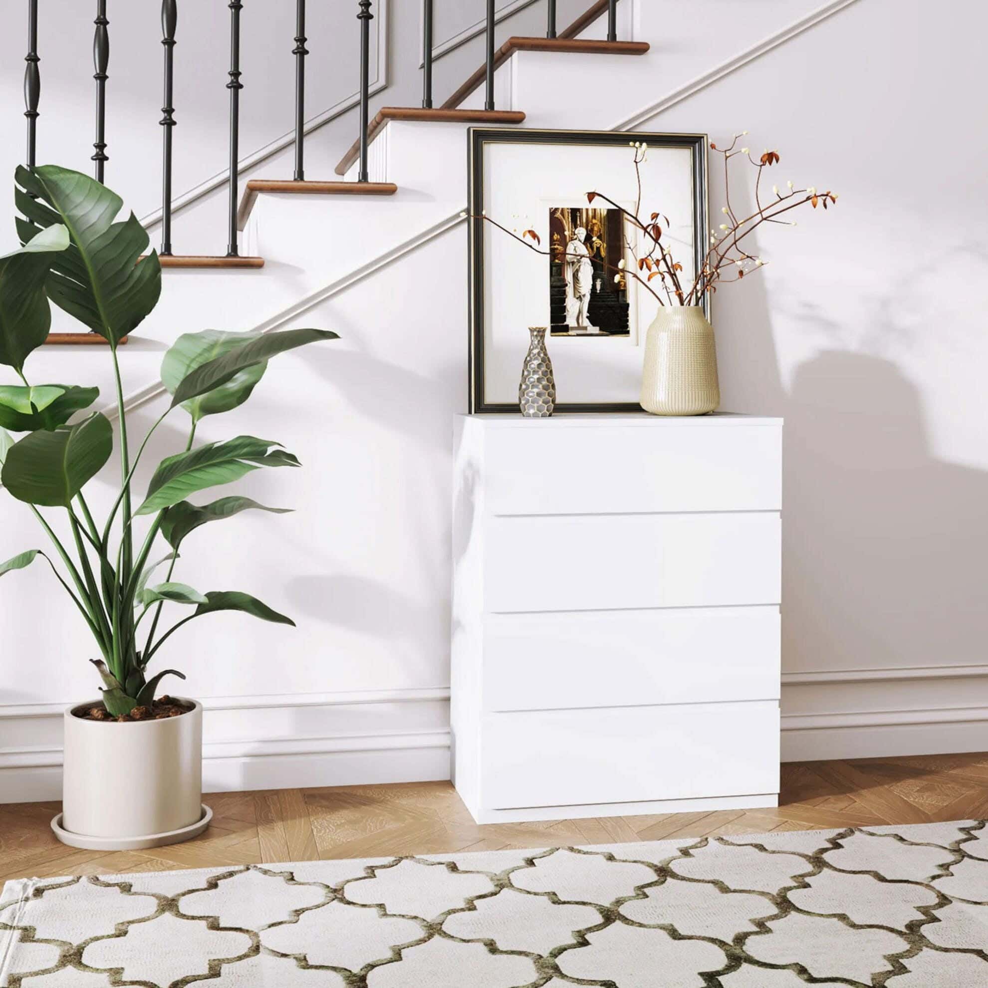 Modern Drawer Unit, 90x60x42 cm - White