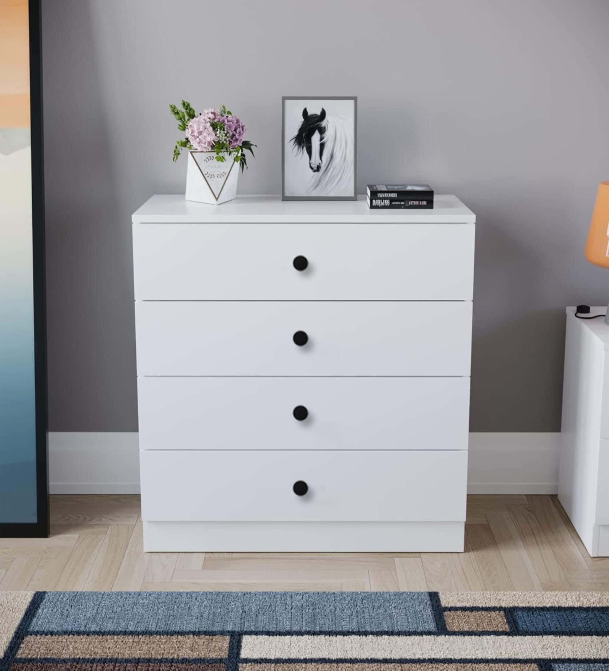Modern Drawer Unit, 75x70x42 cm - White