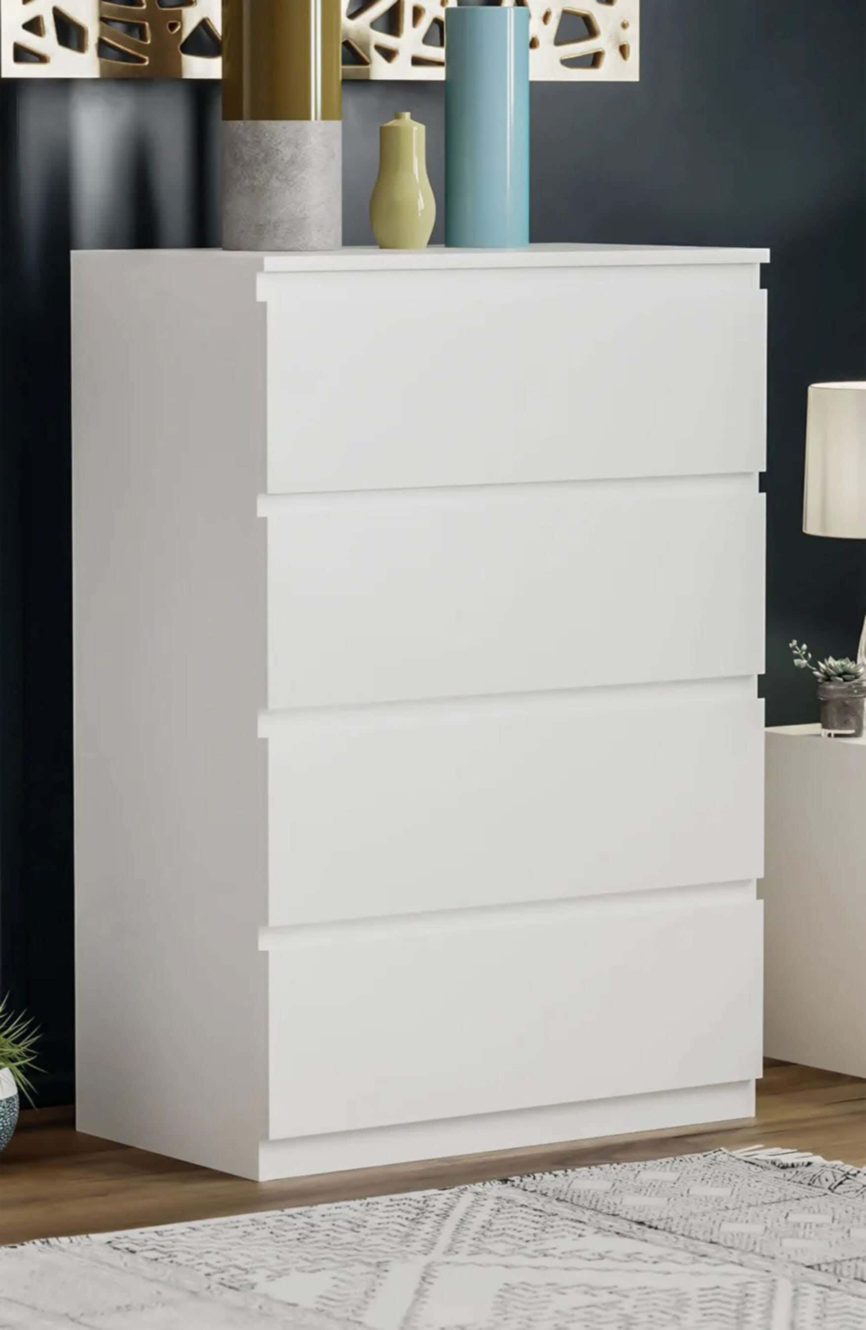Modern Drawer Unit, 90x60x42 cm - White
