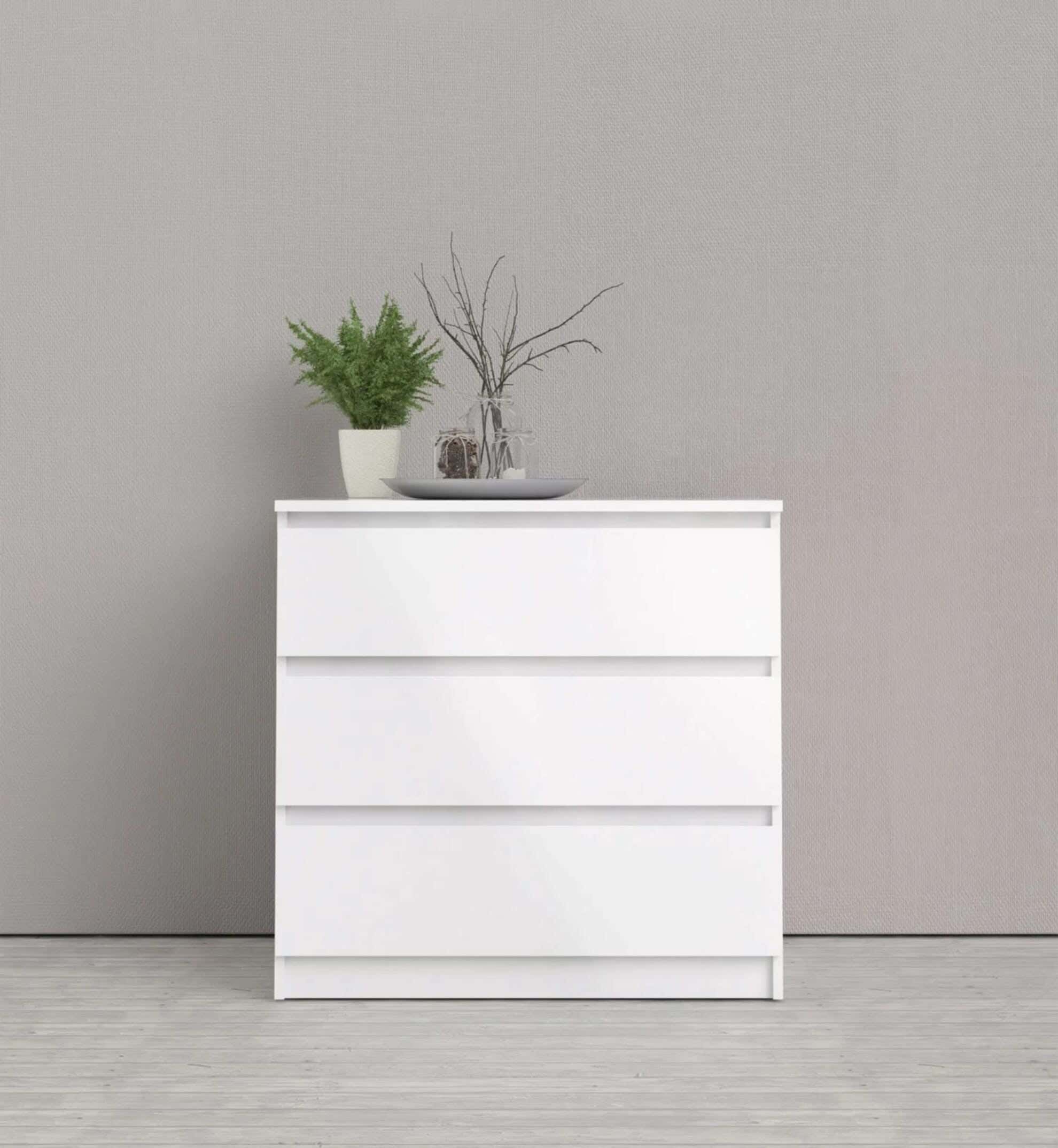 Modern Drawer Unit, 75x70x42 cm - White