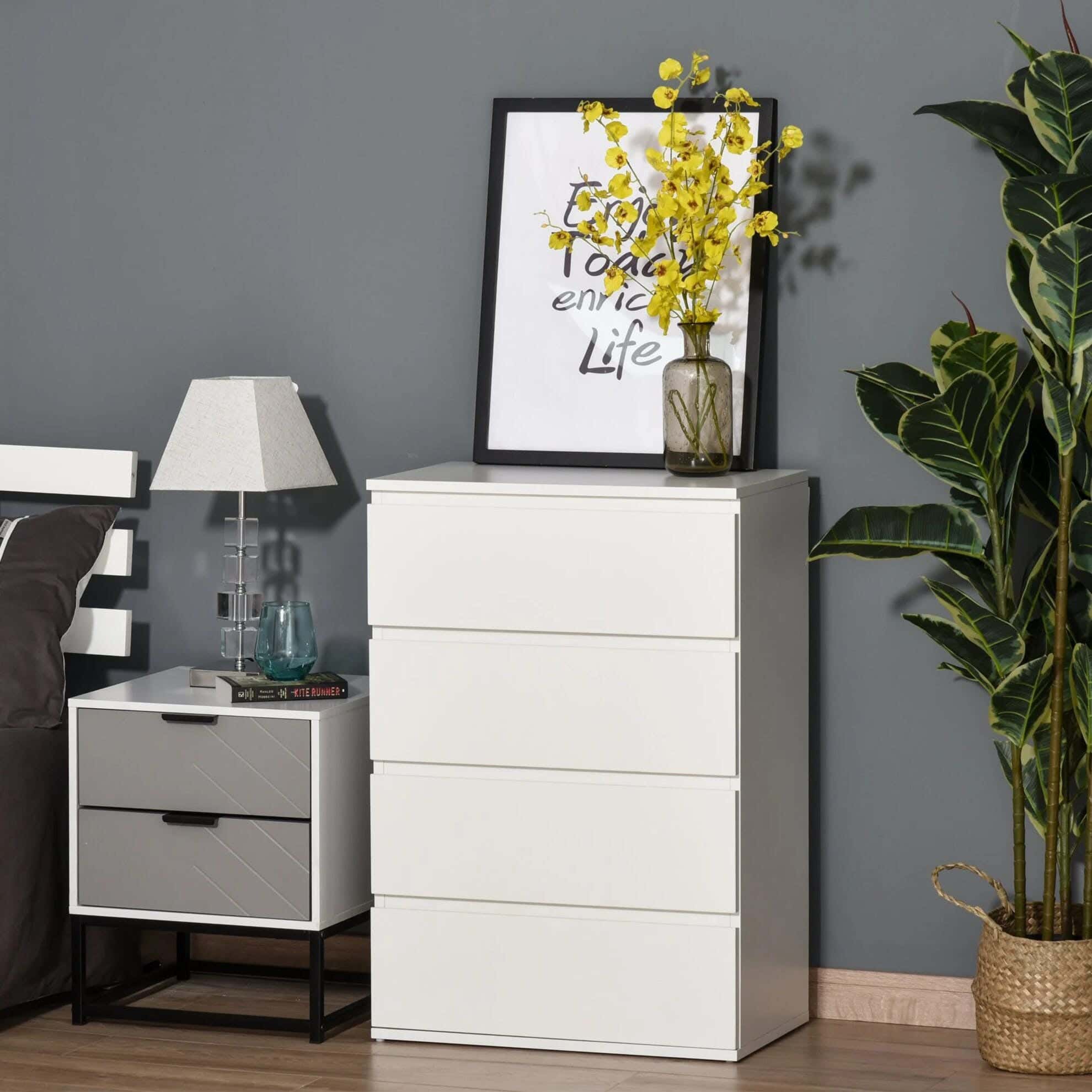 Modern Drawer Unit, 88x60x42 cm - White