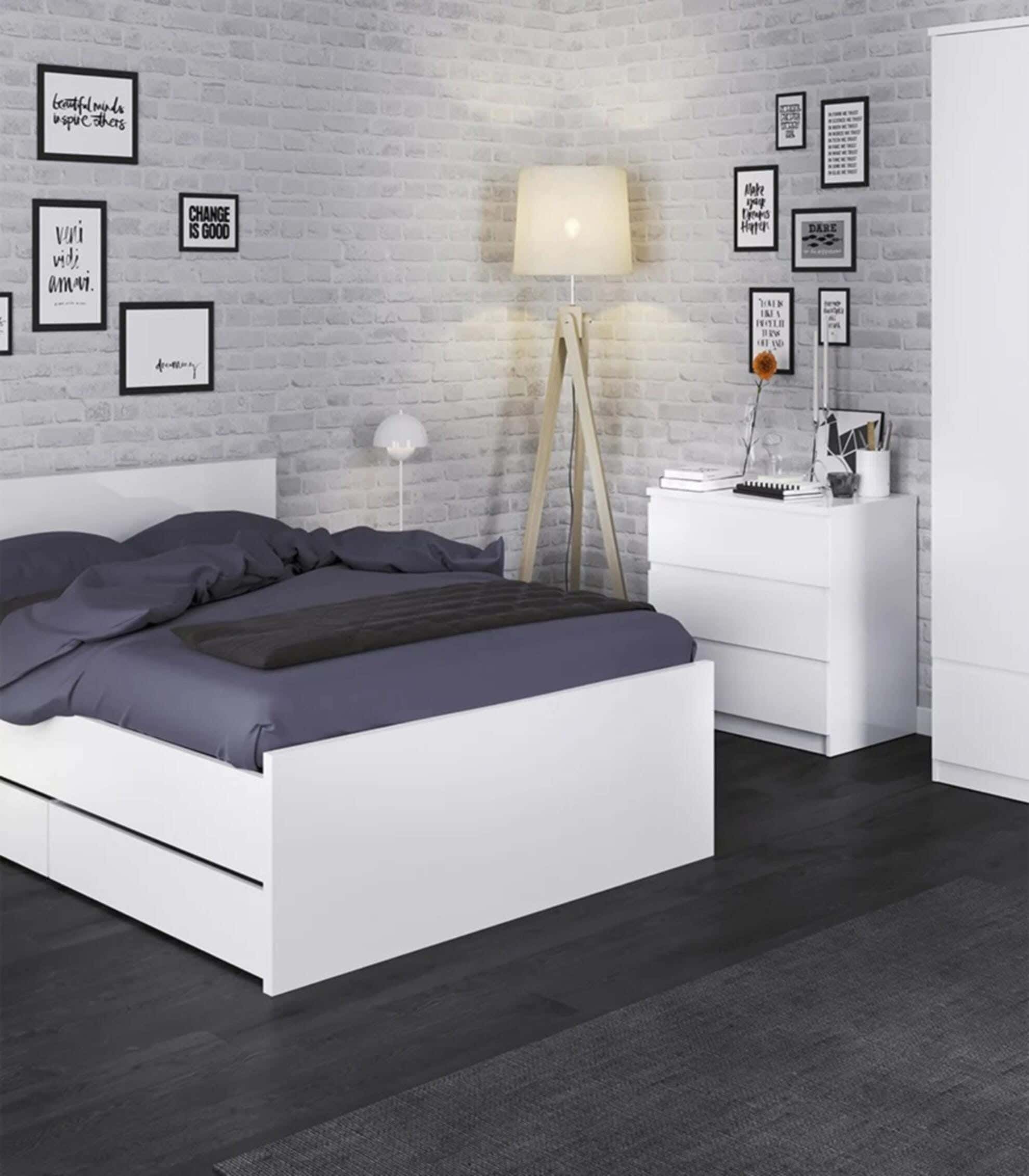 Modern Drawer Unit, 75x70x42 cm - White