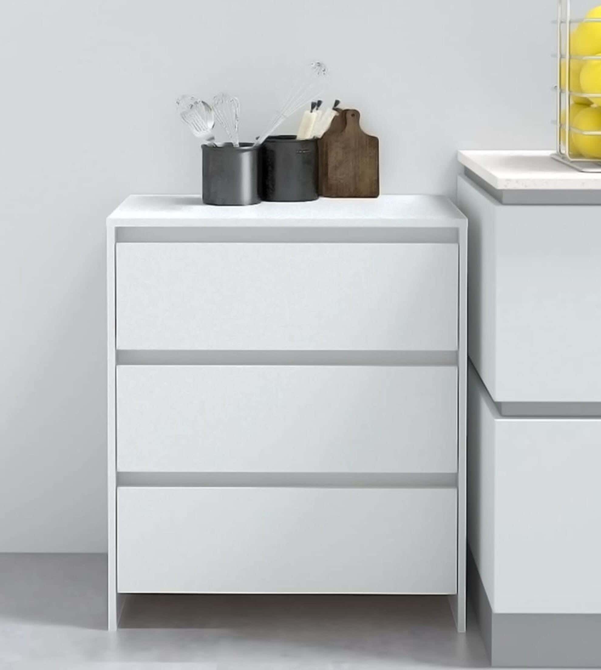 Modern Drawer Unit, 75x70x40 cm - White