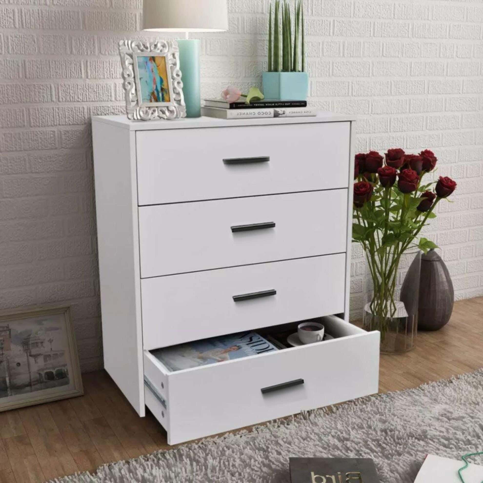 Modern Drawer Unit, 86x70x40 cm - White