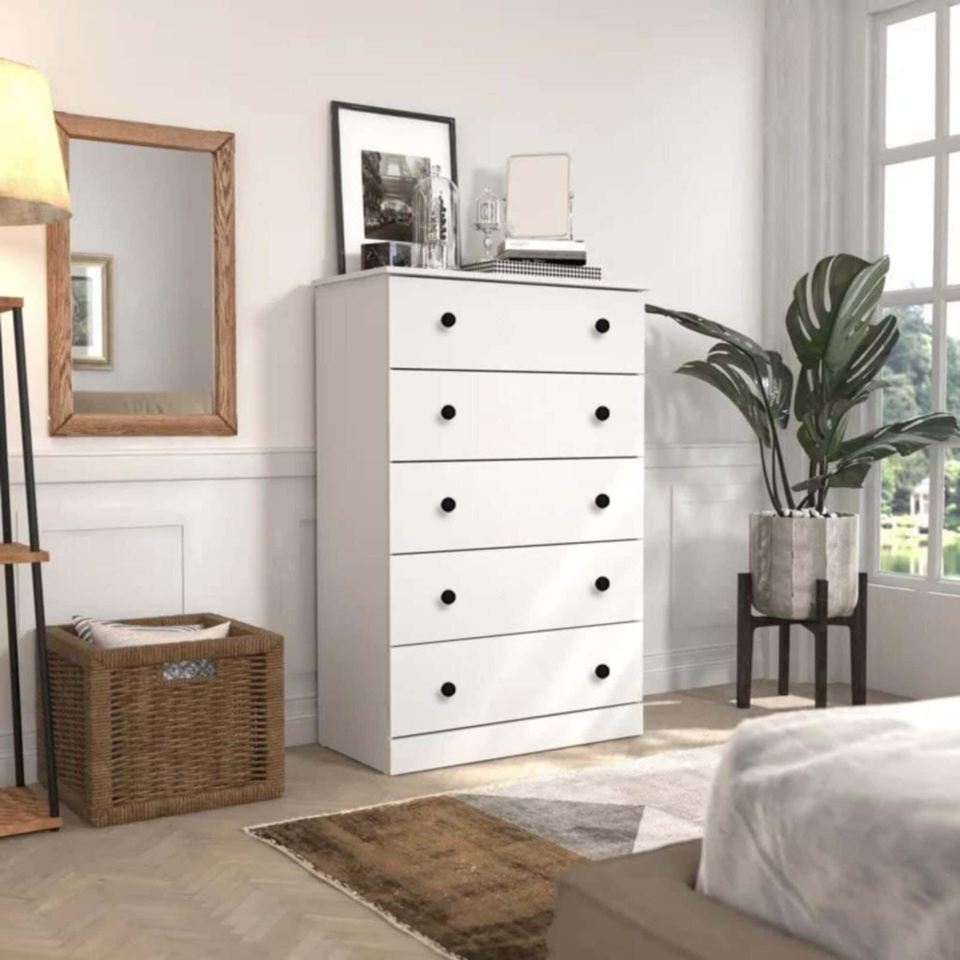 Modern Drawer Unit, 112x70x42 cm - White