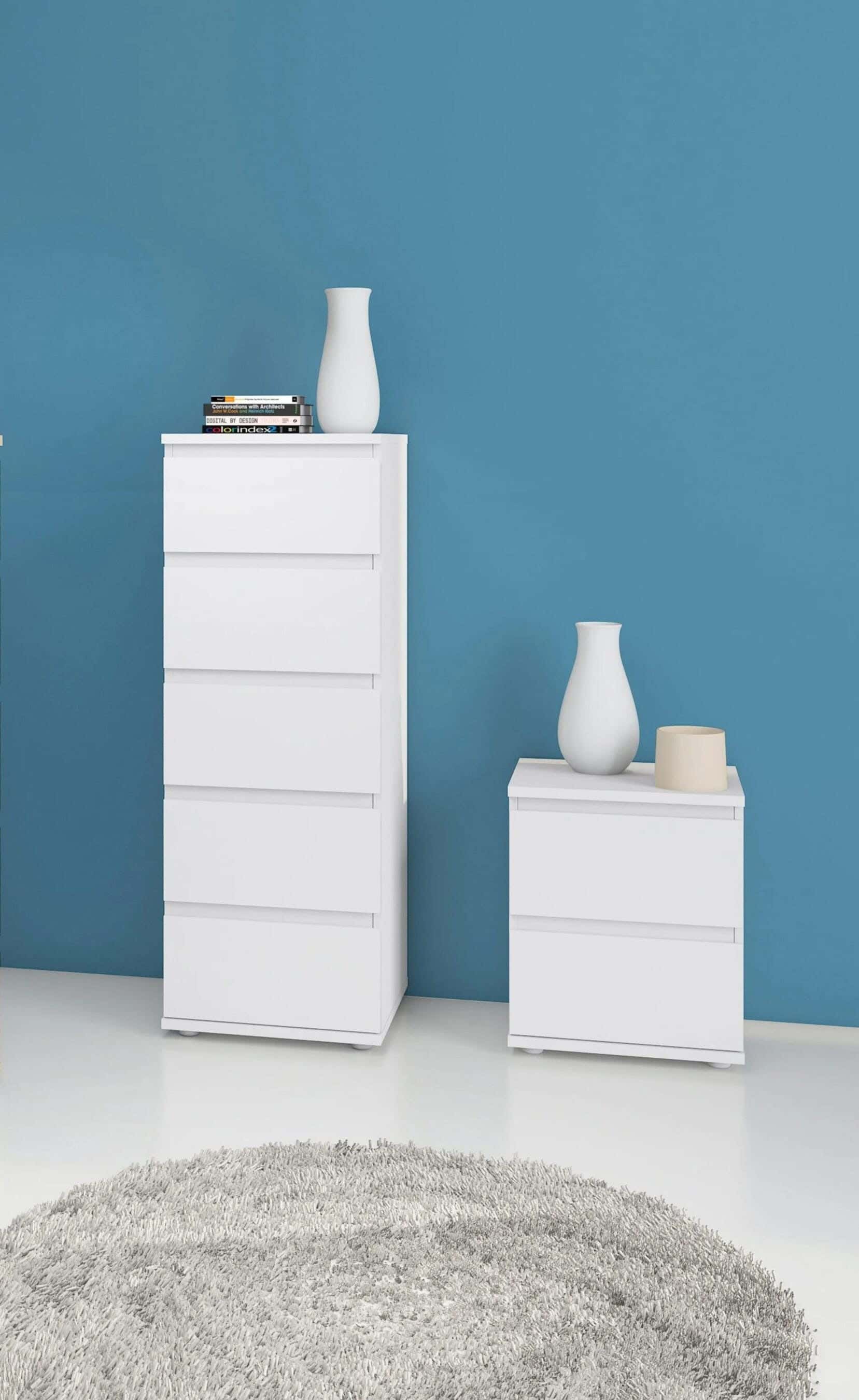 Modern Drawer Unit, 108x36x36 cm - White