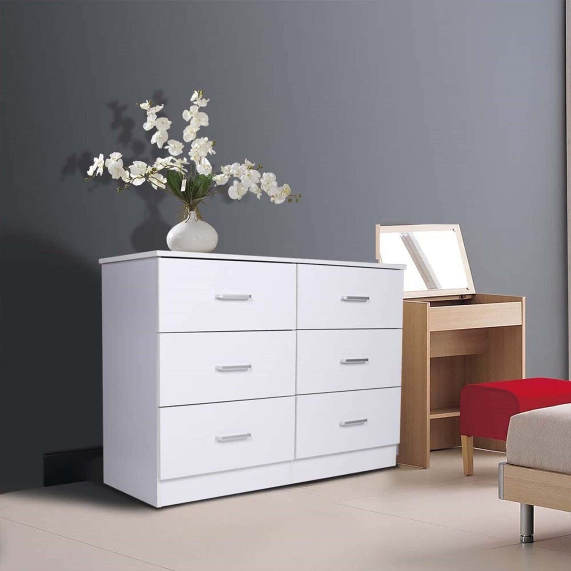 Modern Drawer Unit, 70x98x42 cm - White