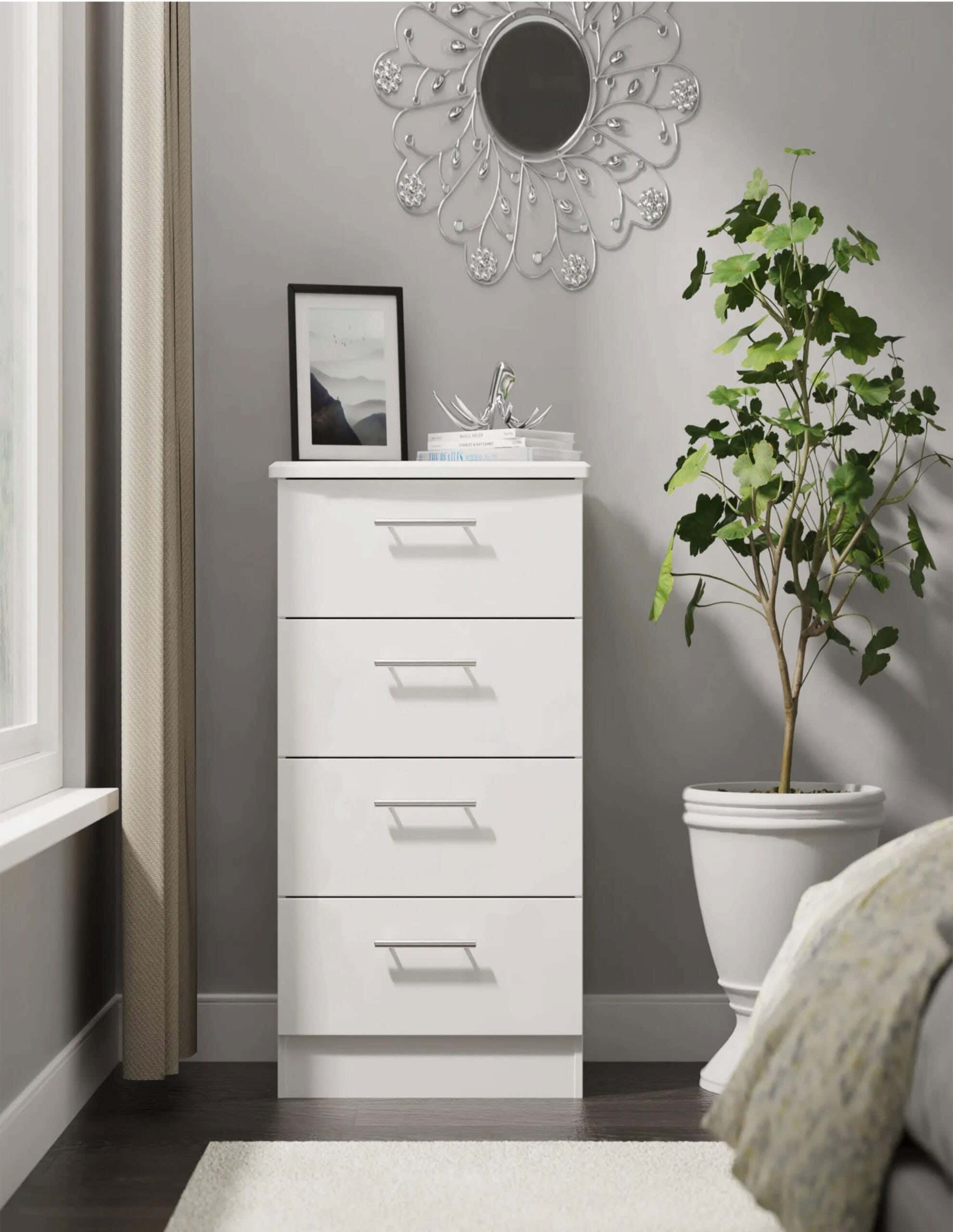 Modern Drawer Unit, 90x40x36 cm - White