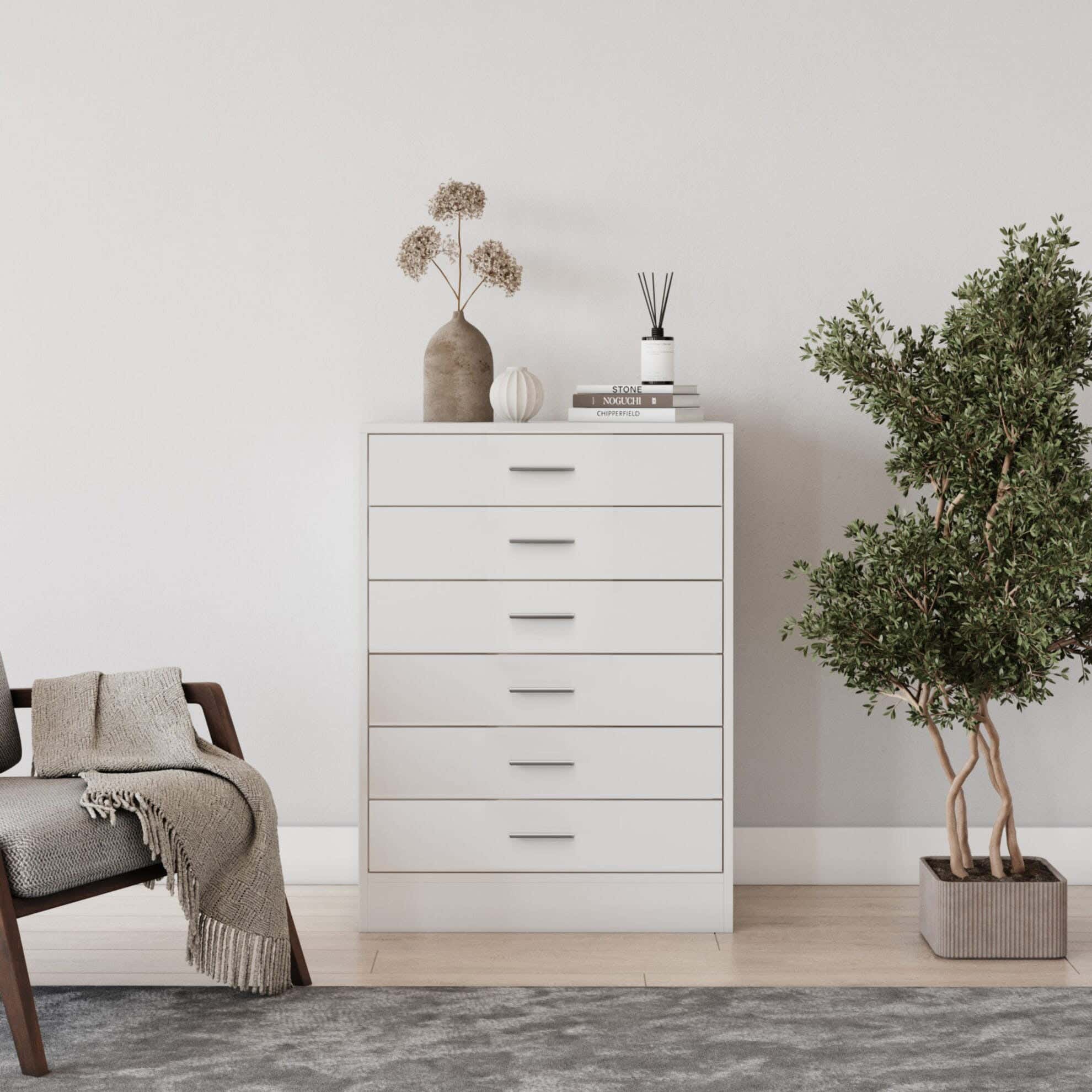 Modern Drawer Unit, 100x70x40 cm - White