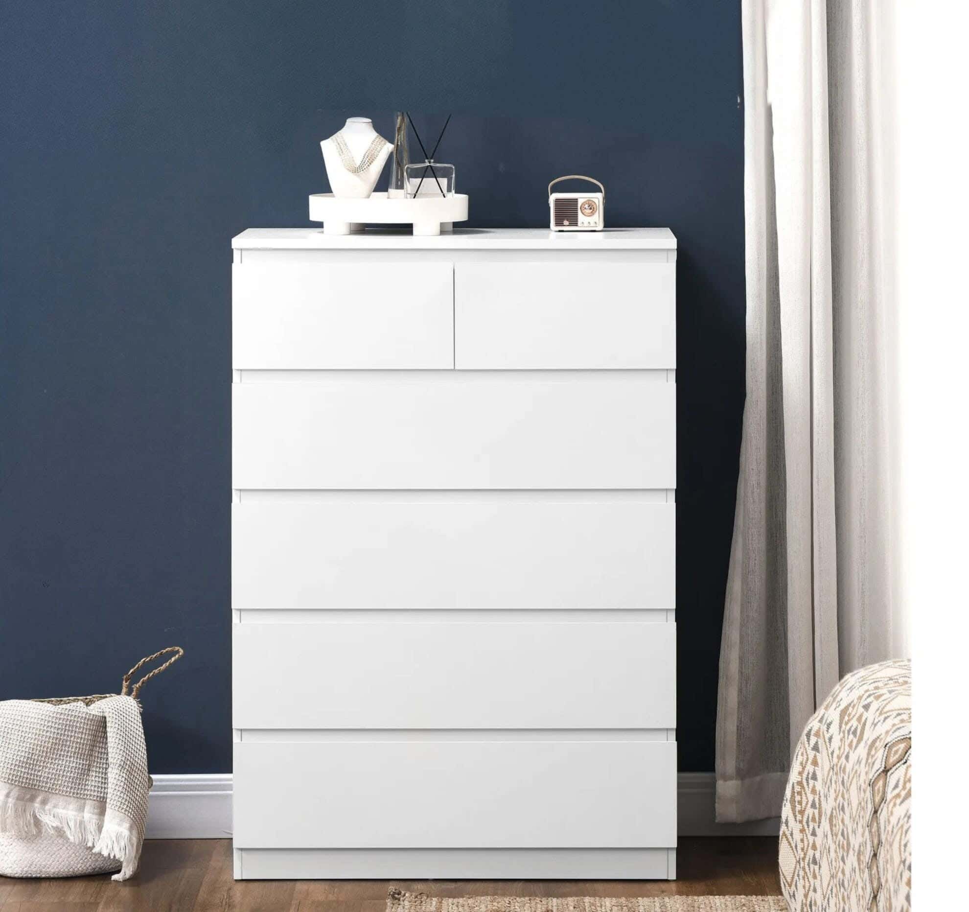 Modern Drawer Unit, 122x70x42 cm - White