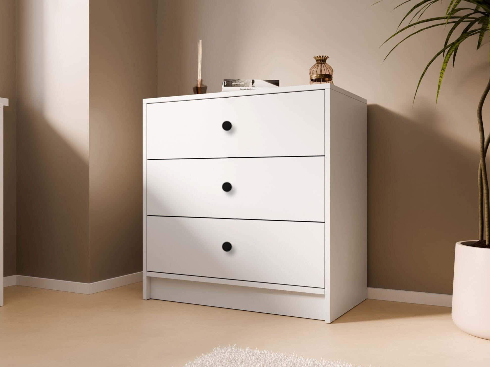 Modern Drawer Unit, 72x70x40 cm - White