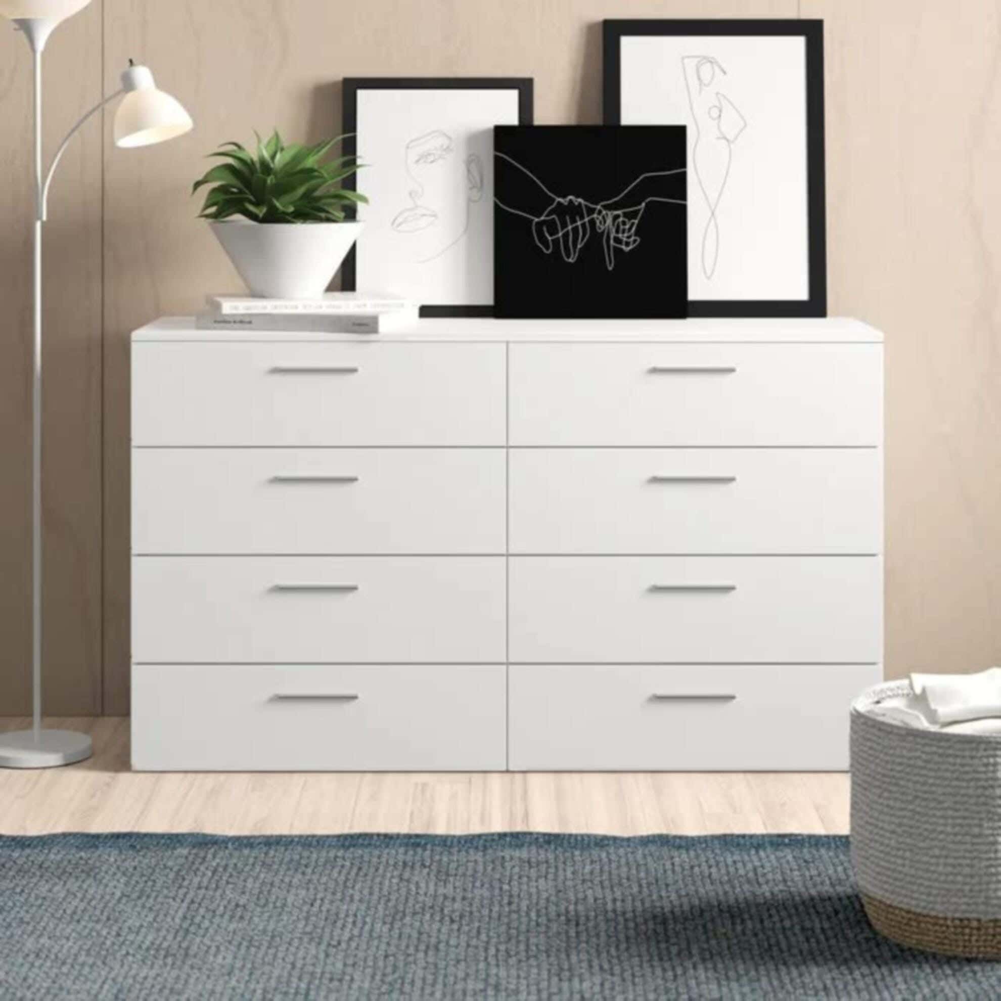 Modern Drawer Unit, 70x98x42 cm - White