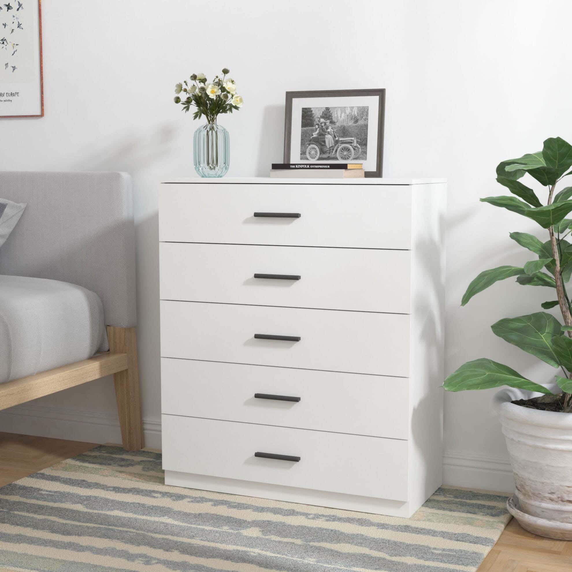 Modern Drawer Unit, 90x70x42 cm - White