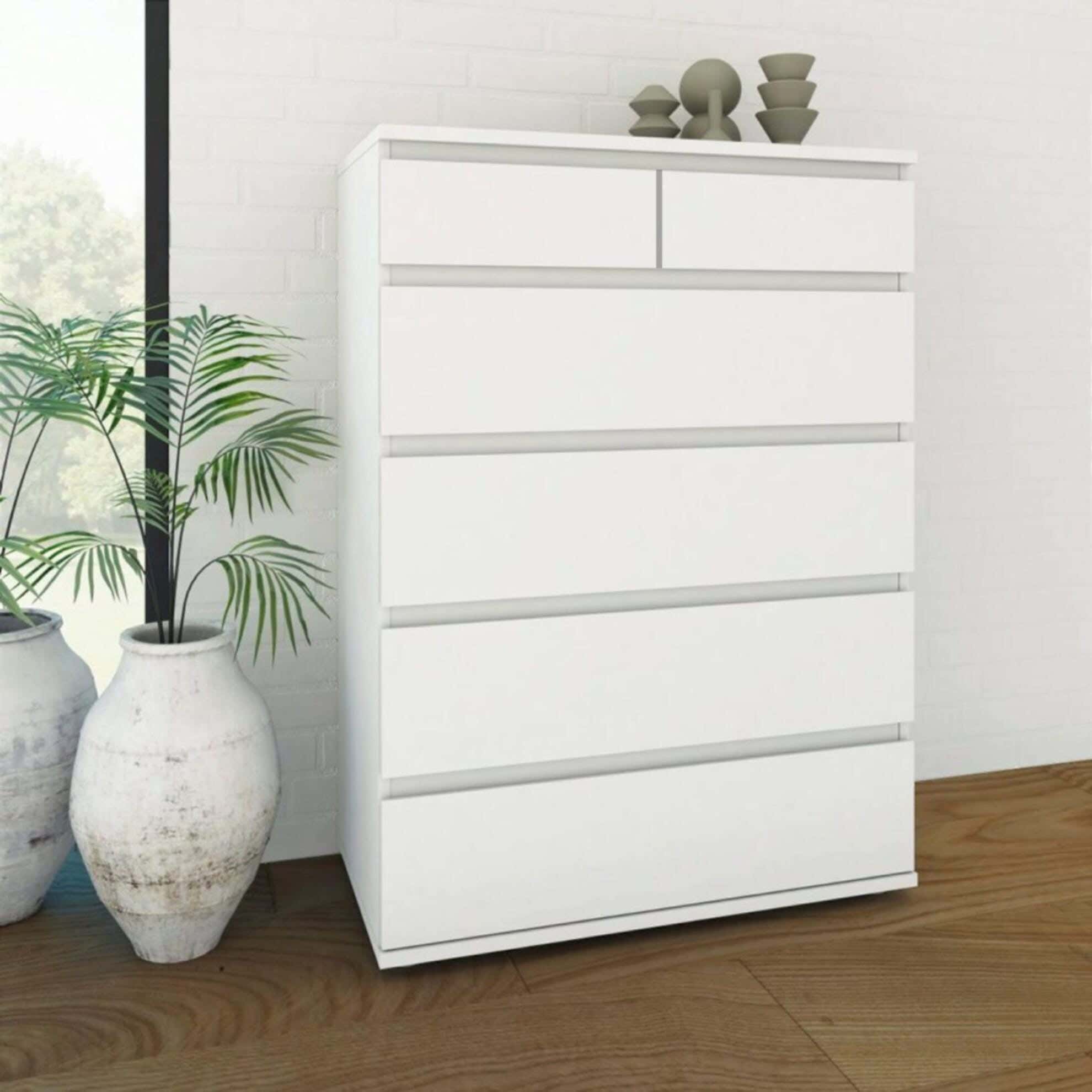 Modern Drawer Unit, 106x70x42 cm - White