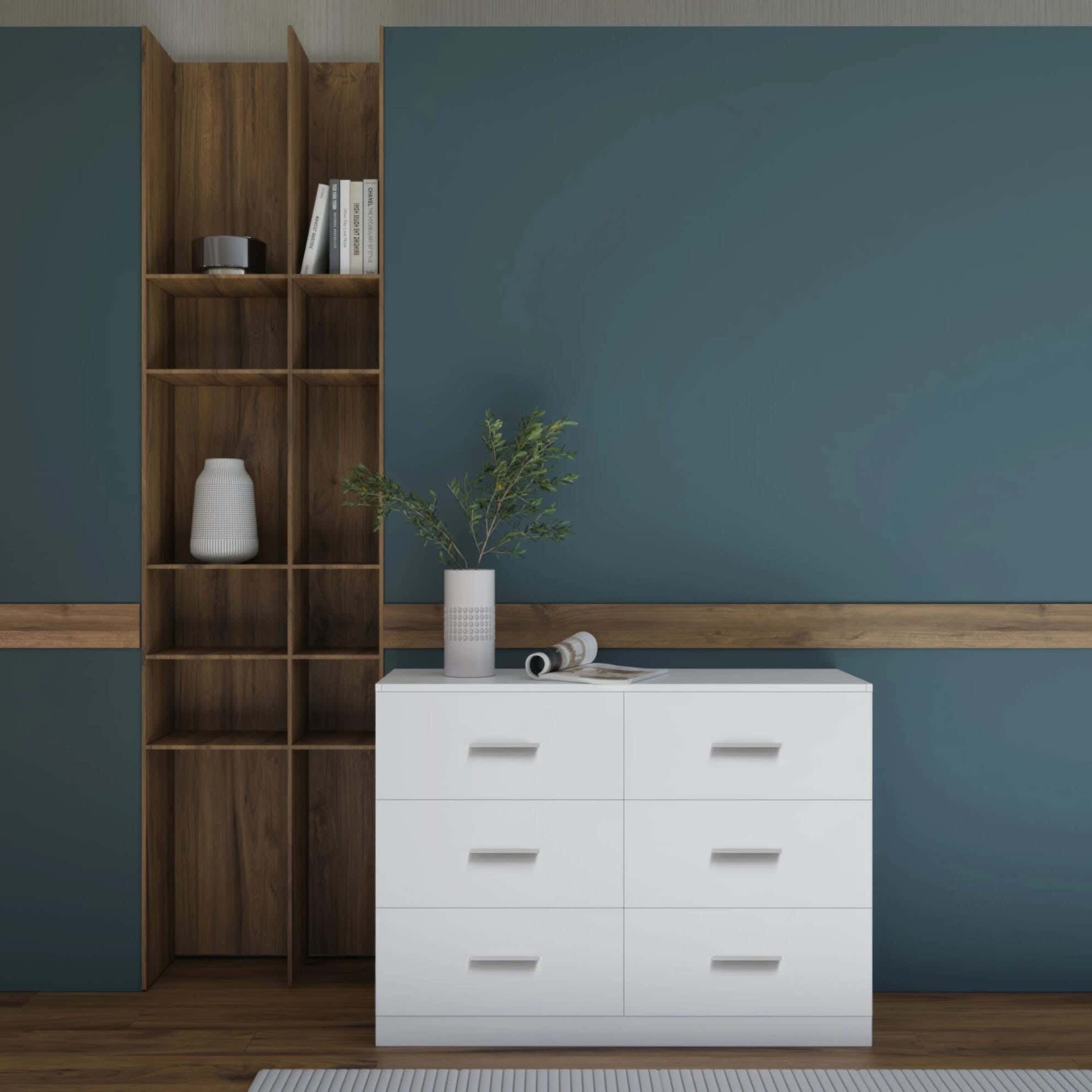 Modern Drawer Unit, 65x98x42 cm - White