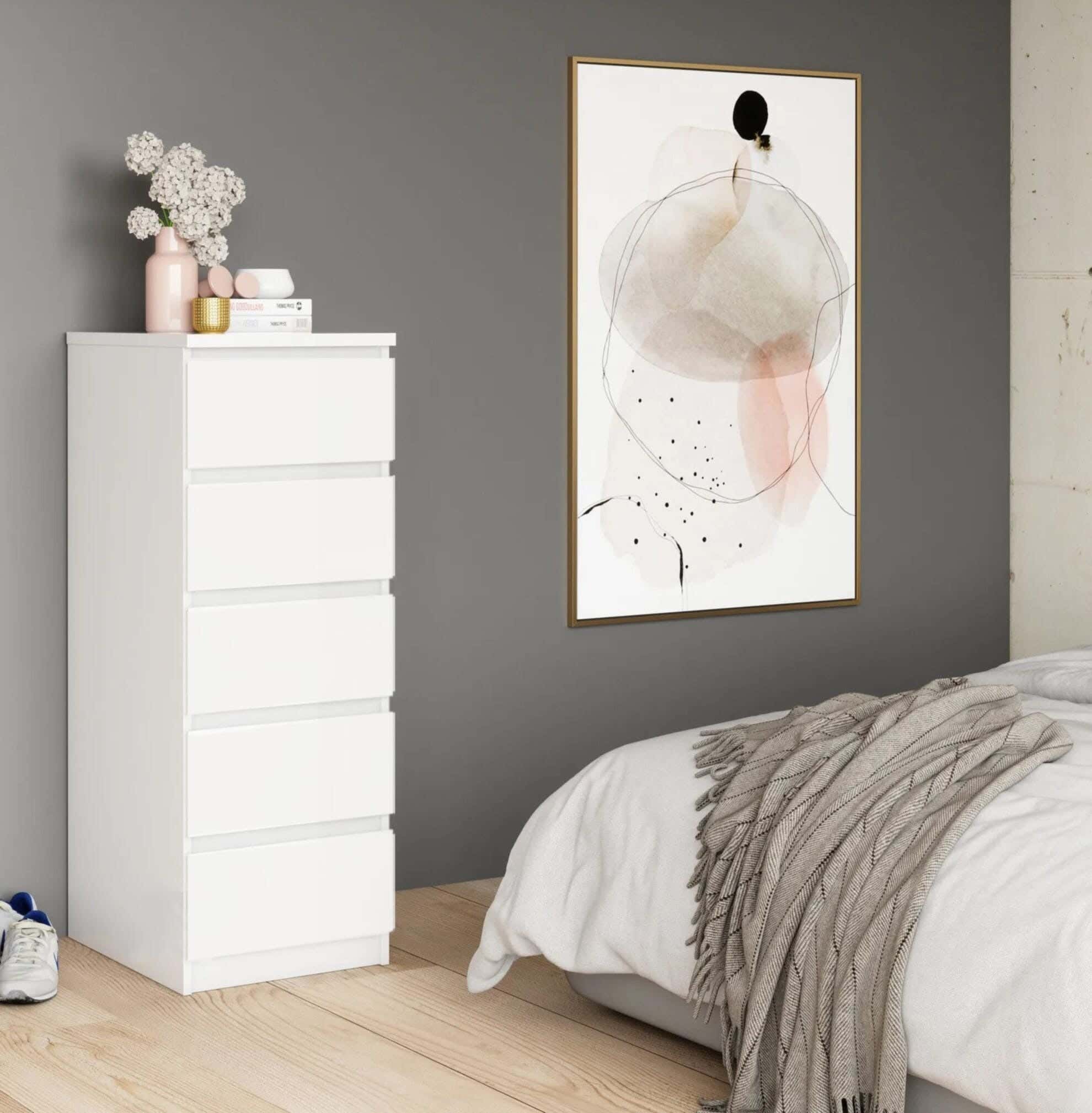Modern Drawer Unit, 110x36x36 cm - White