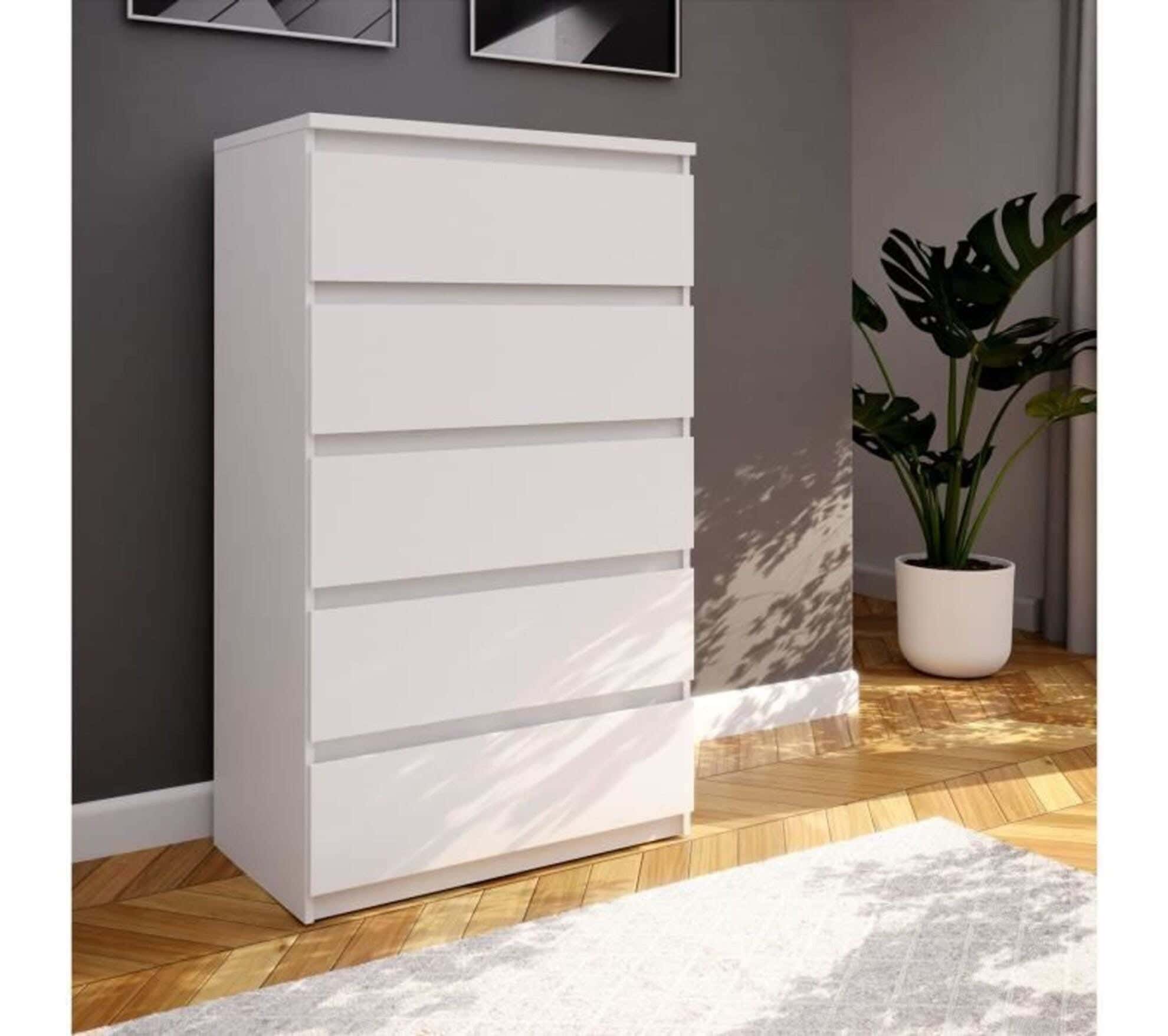 Modern Drawer Unit, 122x70x42 cm - White
