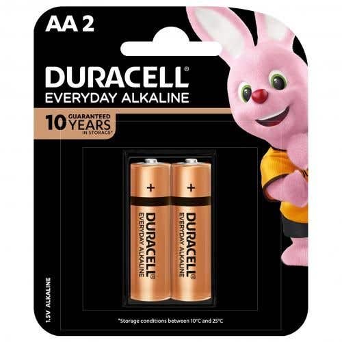 Duracell Alkaline Batteries, AA, 2 pieces- Black Gold
