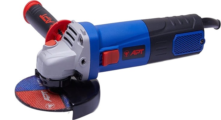 APT-PT DW05372 Corded Angle Grinder With Short Handle, Constant Speed, 5 Inch, 1150 Watt - Blue Black