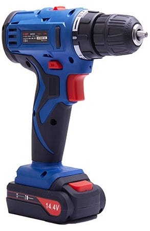 APT-PT DW15310 Cordless Drill, 2 Lithium Ion Batteries, 14.4V, 34N.m - Blue Black