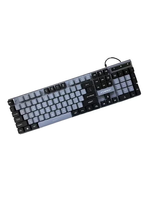 Forev FV-Q8 Wired Gaming Keyboard - Black Grey
