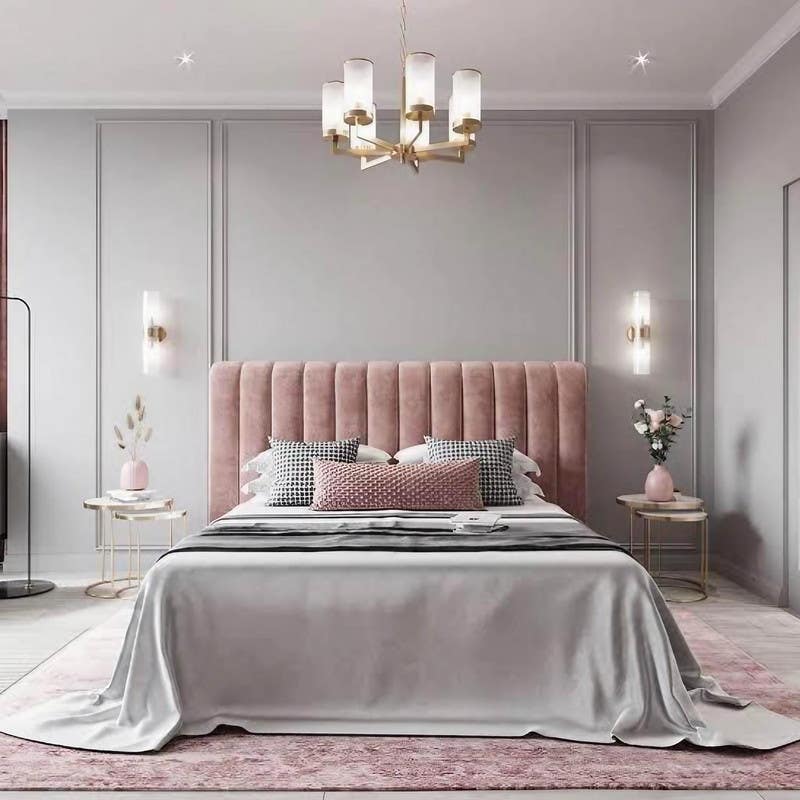 Beech & Counter Wood Cabotine Bed, 100x120x195 cm - Pink