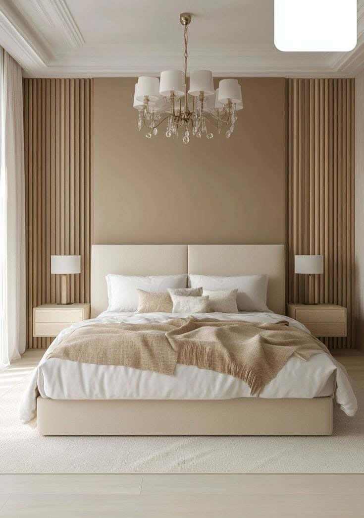 Mosky wood bed, velvet fabric, 200 x 160 x 125 cm - off white