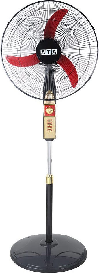 ATA S1801 Stand Fan, 18 Inch, 3 Blades, 3 Speeds - Black