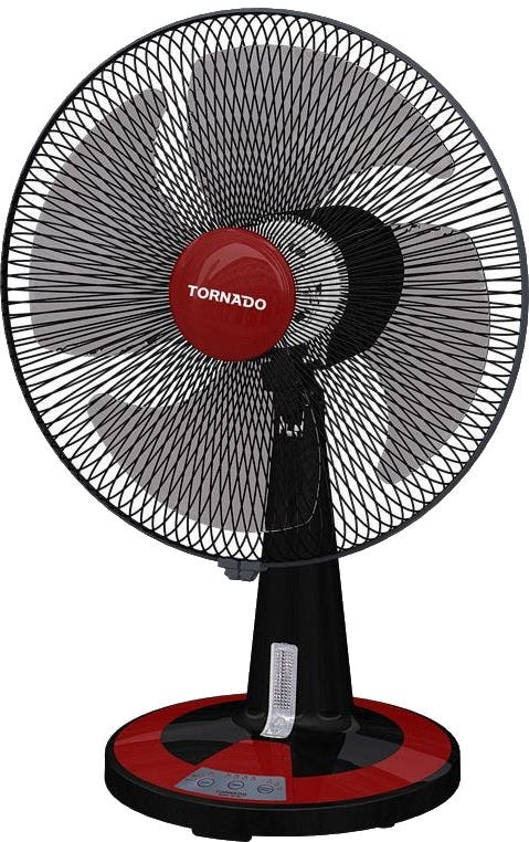 Tornado TDF16D Desk Fan, 16 Inch, 4 Blades -Black Red
