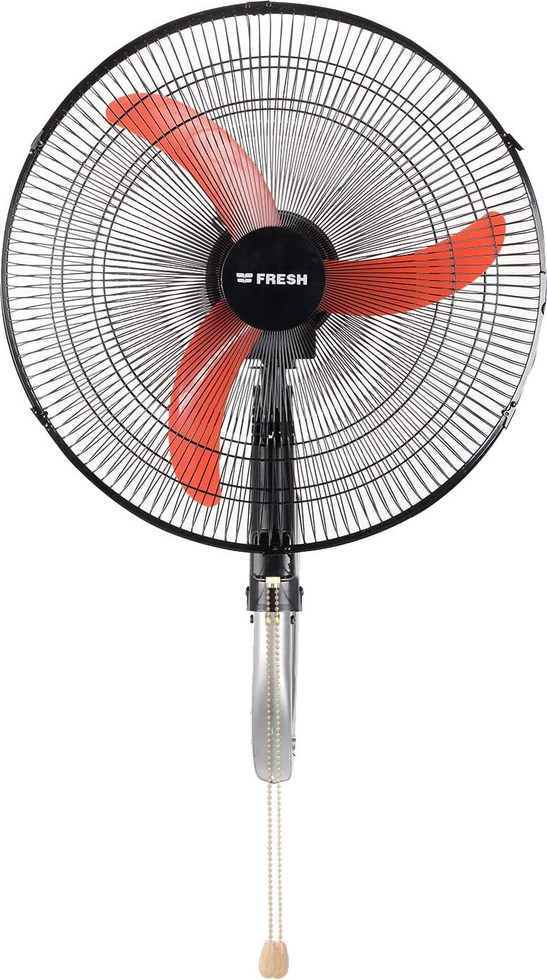 Fresh Wall Fan, 20 Inch, 3 Blades, 3 Speeds - Black Red