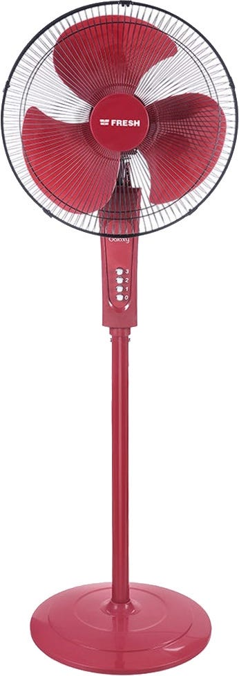 Fresh Galaxy Stand Fan, 16 Inch, 3 speeds - Red