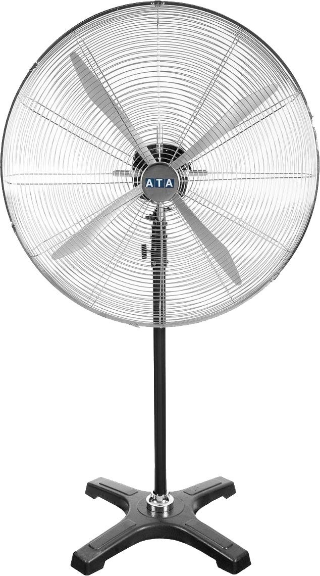 ATA FLW-750 Stand Fan, 30 Inch, 4 Blades - Grey Silver