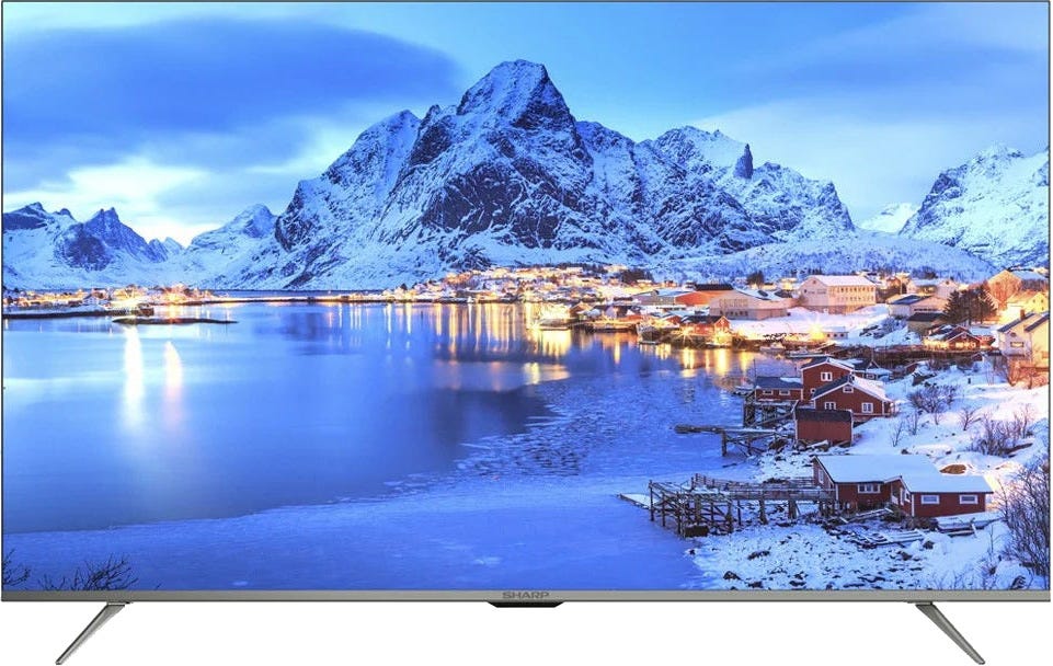SHARP 55 Inch 4K Frameless Smart Android TV With Built-In Receiver 4T-C55DL6EX