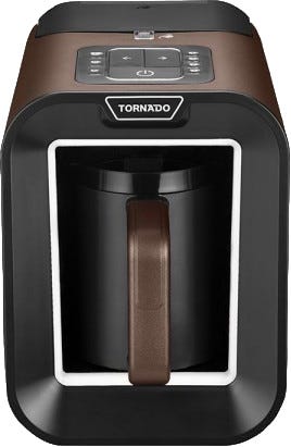 Tornado Automatic TCME-100S-PRO Turkish Coffee Maker, 330 ml, 735 Watt - Brown Black