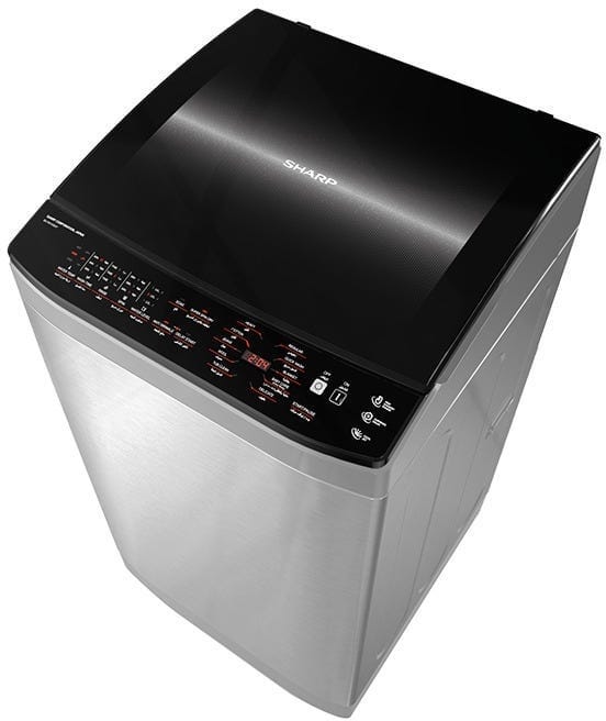 Sharp ES-TN11GSLP Top Automatic Washing Machine, Pump, 11 Kg - Silver Black