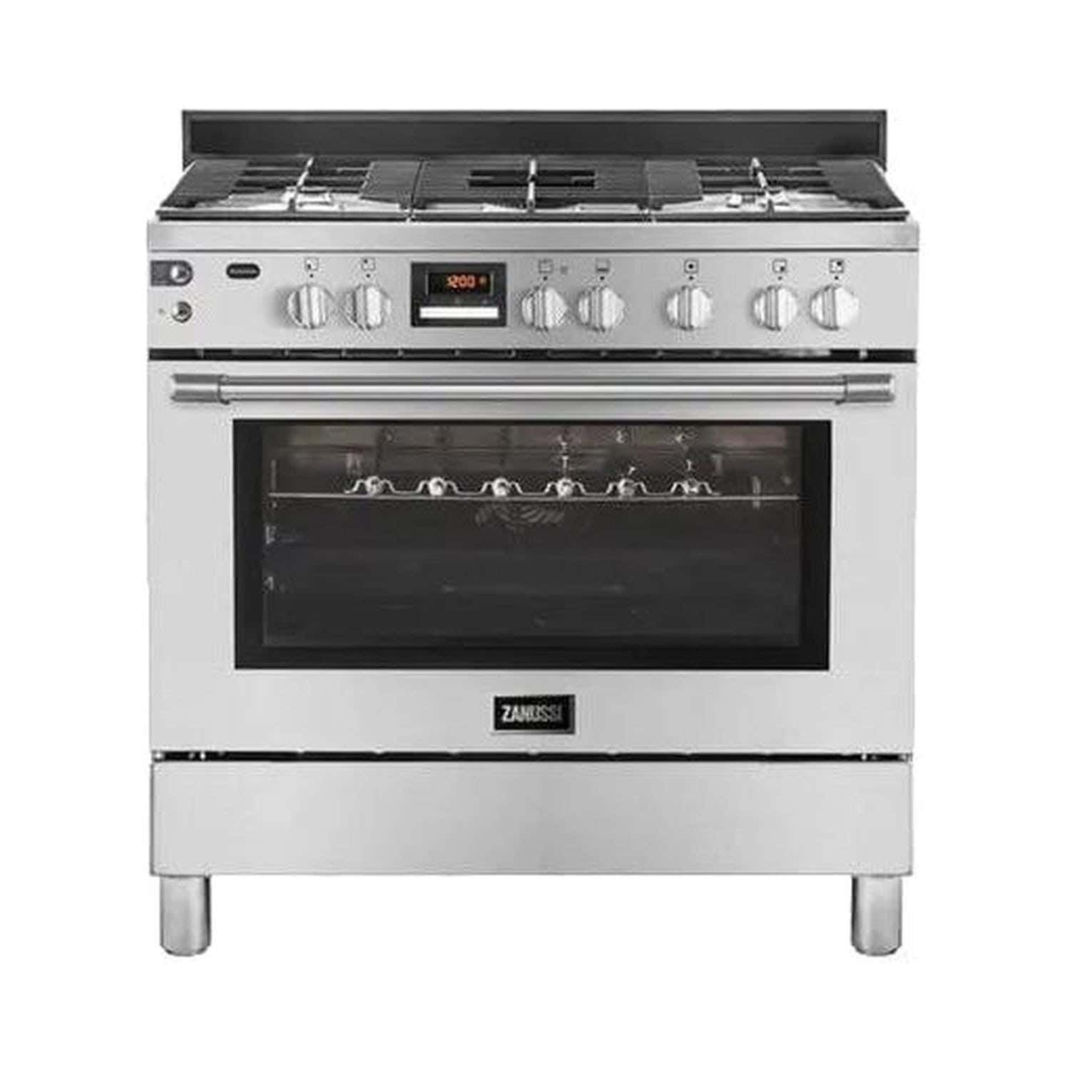 Zanussi ZCG92696XA Taste Max Stove With Oven, 5 Gas Burner - Silver