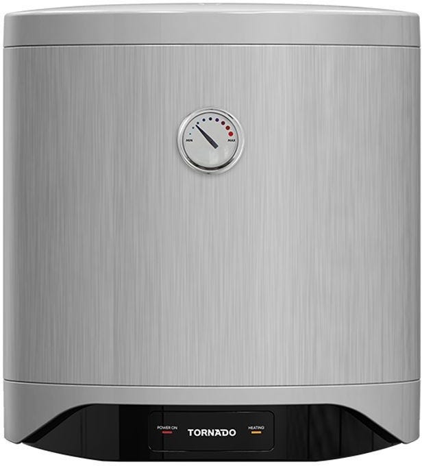 Tornado TEEE-30MS Electric Water Heater, 30 Liter, Enamel, LED Lamp - Silver