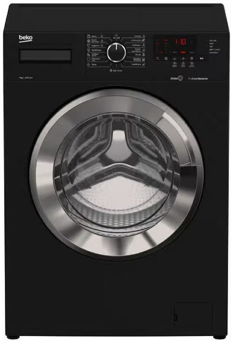 Beko WTV 7512 XBCI Full Automatic Washing Machine, 7 Kg, Front Loading - Black