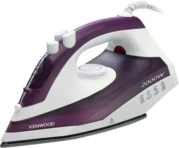 Kenwood STP40.000WP Steam Iron, 2000Watt, Teflon Base - White Purple
