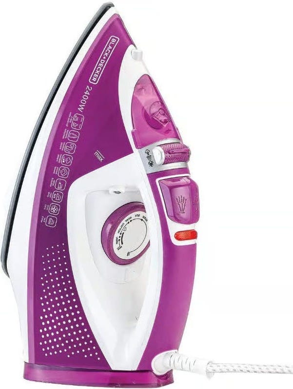 Black & Decker X2450-B5 Steamer Iron, 2400 Watt, 320 Ml Capacity - White Purble