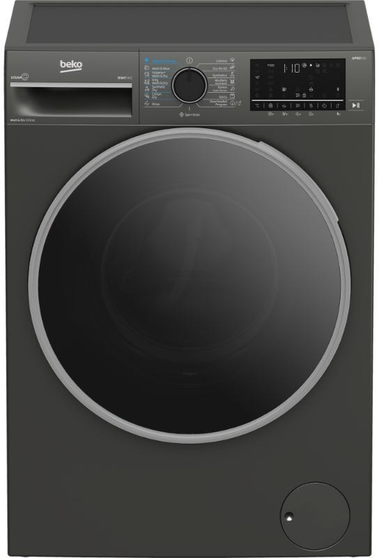 Beko BWD10640MCI Full Automatic Clothes Washing Machine, 10 Kg, Dryer 6 kg, 1400 rpm, Bluetooth - Grey