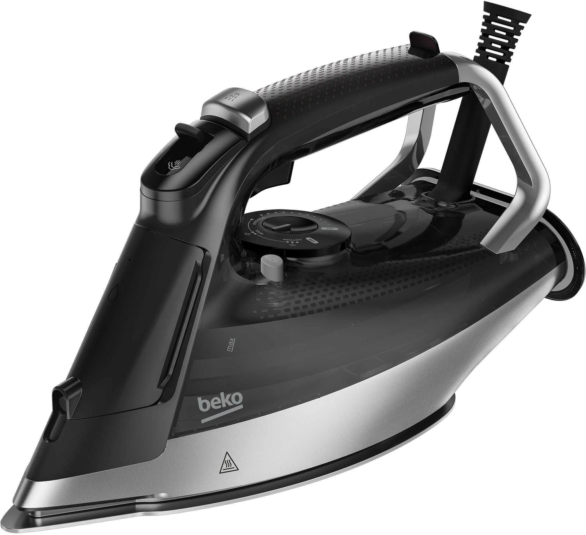 Beko SIM5124 A Steam Iron, Ceramic Sole, 2400 Watt, 350 ml - Black Gray
