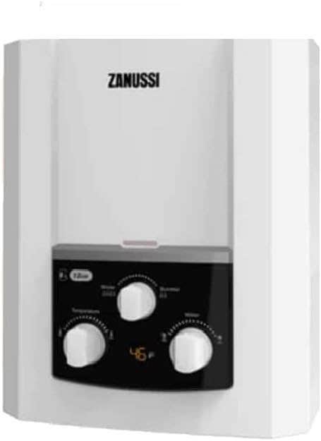 Zanussi 945105567 Gas Heater Without Chimney, 6 Litres, Digital Screen - White