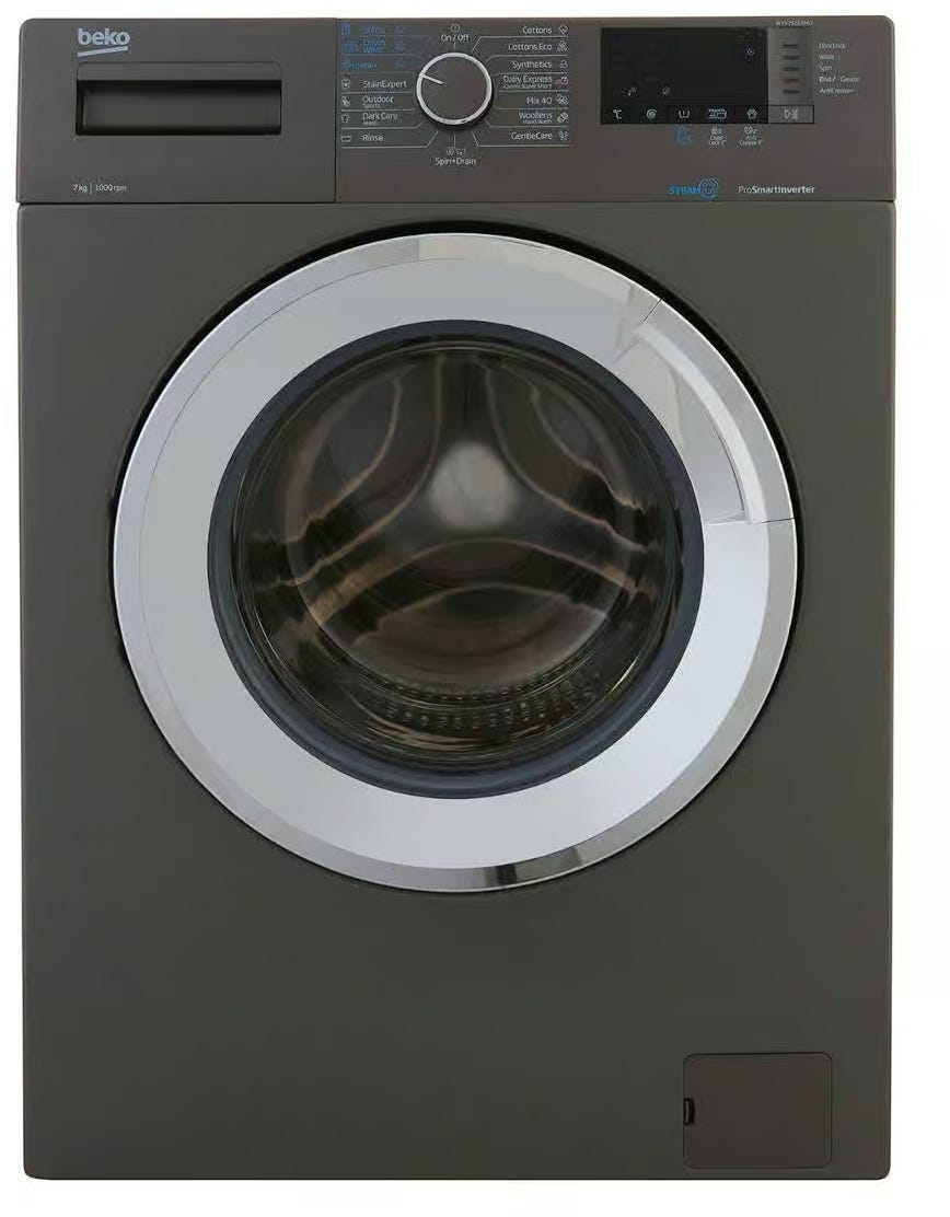 Beko WTV7512XMCI2 Full Automatic Washing Machine, 7 kg, 1000 RPM, Digital Screen - Grey